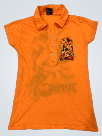 JUNK 98 Original Style Nineteen Ninety Eight Orange Graphic Polo Shirt