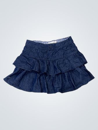 Blue Denim Ruffle Skirt