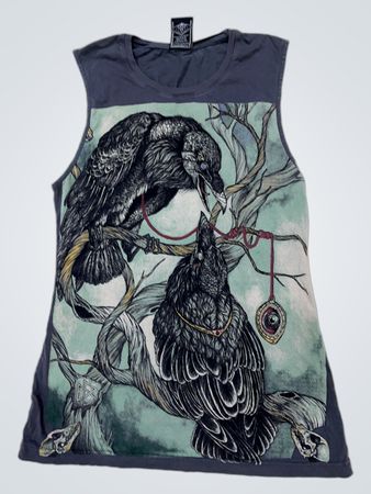 URBIS Born to Ride Tank Top with Raven Graphic