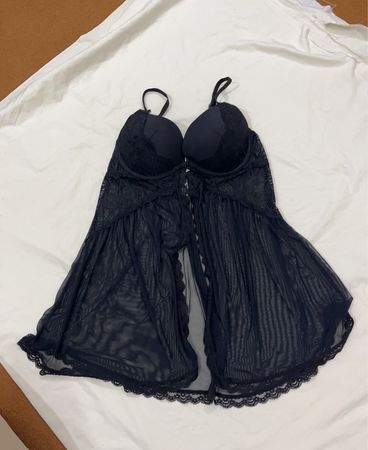 Secret Possessions Black Lace Babydoll Lingerie