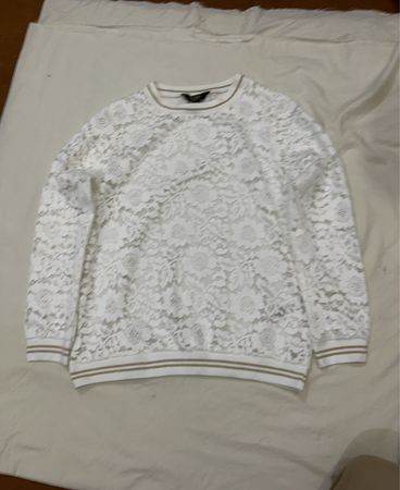Lipsy London White Lace Sweatshirt
