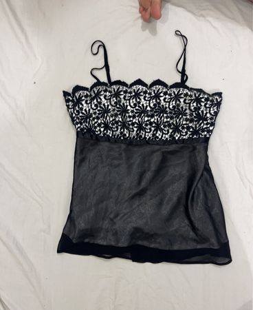 Wallis Schwarzes Spitzen-Camisole-Top
