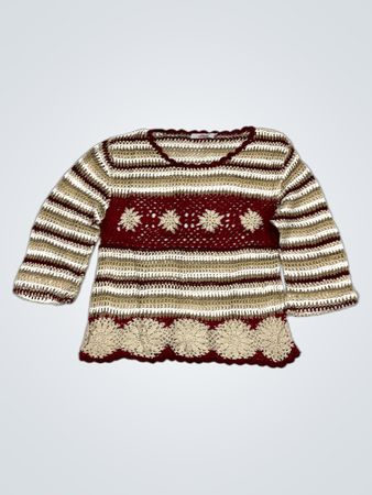 S.Oliver gehäkelter gestreifter Pullover