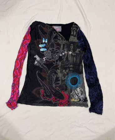 Desigual Langarm Grafik Oberteil