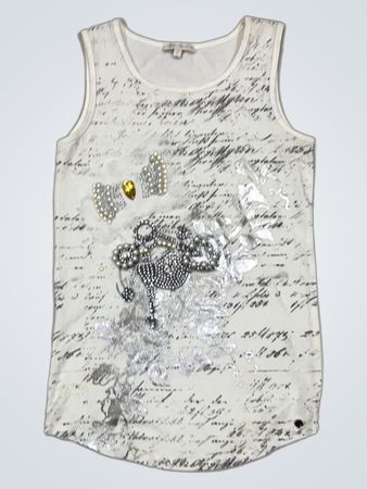 Miss Grace White Tanktop mit Verzierungen