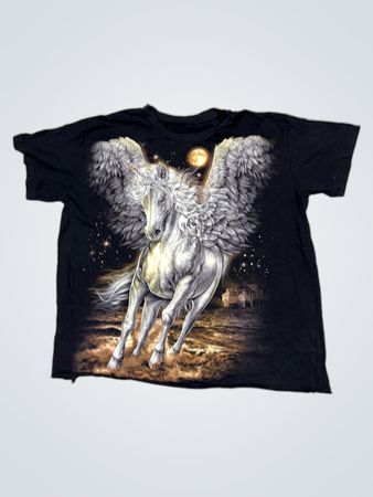 Schwarzes T-Shirt mit Pegasus-Graphic
