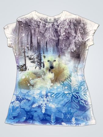 SeaWorld Eisbär und Junges Winter Szene T-Shirt