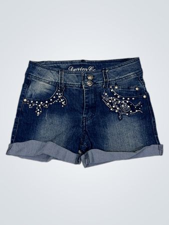 Denim Co verziertes blaues Jeans-Shorts