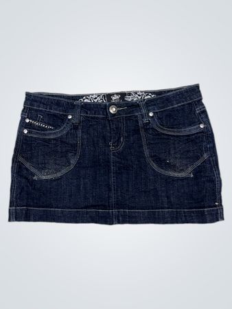 TRUE2U Damen Denim Minirock mit Verzierungen