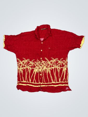 Quiksilver Rote Hawaiianhemd mit Palmen-Druck