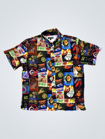 Santa Cruz Graphic Print Kurzarm Hemd mit Knöpfen