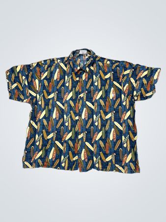 Look'n Hot Surfboard Print Kurzarm-Hemd mit Knöpfen