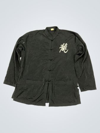 Schwarze Jacke mit Drachenstickerei
