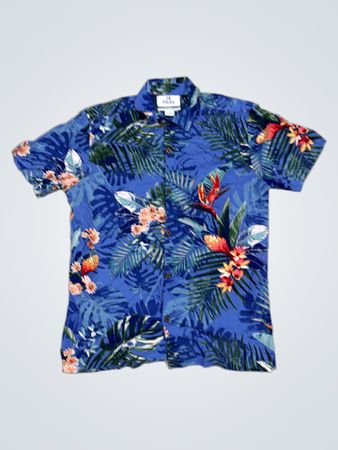28 Palms Herren Blau Tropical Hawaiian Shirt