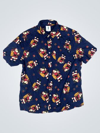 George Santa Print Kurzarm Hemd mit Knopfleiste