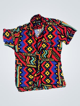 REASON Herren Kurzarmknöpfshirt