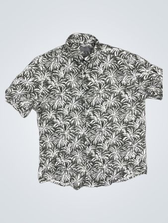 M&S Collection Regular Fit Kurzarm Hemd mit Palmendruck