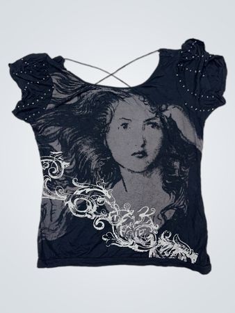 Schwarzes T-Shirt mit Grafikdruck