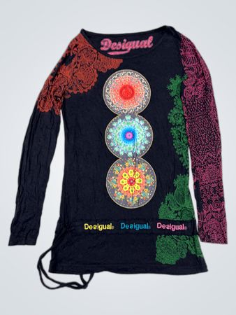 Desigual Langarm-T-Shirt mit Mandala-Druck