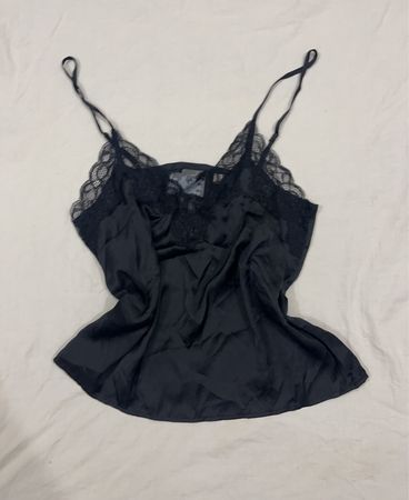 H&M Black Lace Trim Cami Top