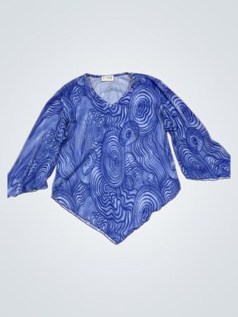 CITRUS ENGLAND Blaue Plissee-Bluse