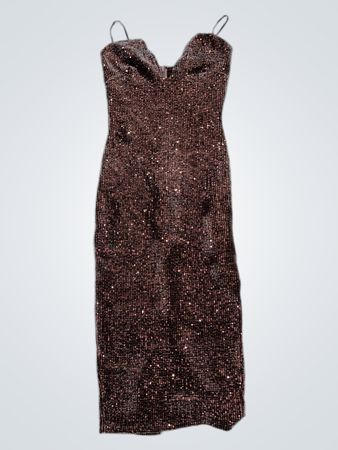 JLUXLABEL Robe Midi Sans Manches à Paillettes