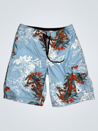 Blaue florale Boardshorts