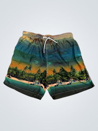 PEACOCKS Herren Badehose mit tropischem Druck