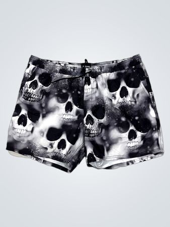 ICONO Skull Print Badehosen