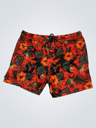 EASY Herren Schwimmshorts mit tropischem Print