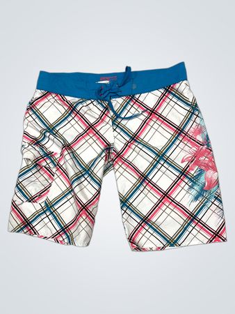 Protest Plaid Boardshorts mit Flamingo-Grafik