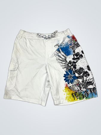 Unbranded White Graphic Swim Shorts