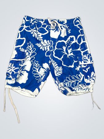 Herren Blaue Blumen Cargo Badeshorts