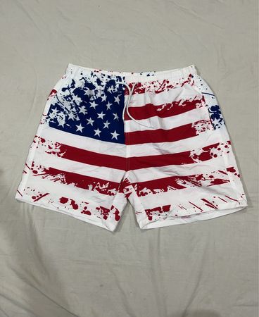MAINFINTY American Flag Print Shorts