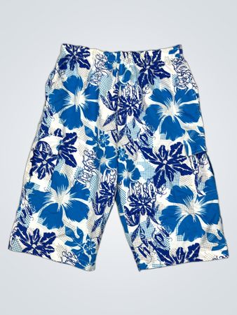 Puer Moso Herren L Badeshorts Blau Floral