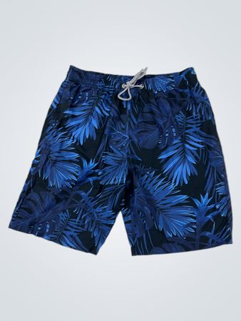 Herren Badehose mit blauem Blattmuster