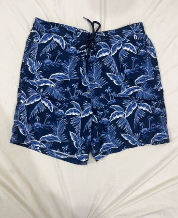 Tu Herren Blaue Tropenprint Badehose