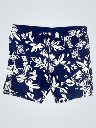 Blaue Blumenmuster-Badehose