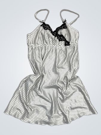Secrets by B Polka Dot Spitzen-Nachthemd mit Spitzenbesatz