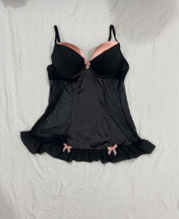 La Senza schwarzes Baby-Doll-Dessous-Top