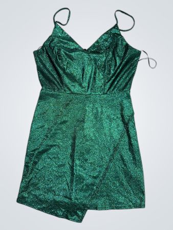 River Island Grün Glitzer Minikleid