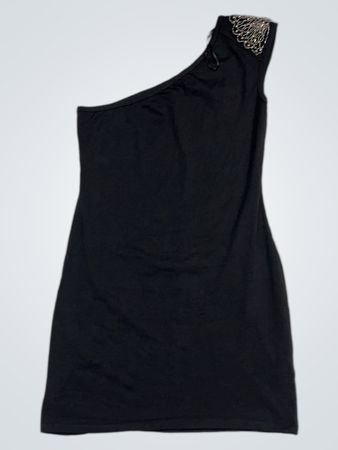 Lila One-Shoulder-Kleid mit Verzierungen