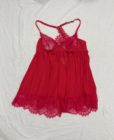 Rotes Spitzen-Babydoll-Unterwäsche
