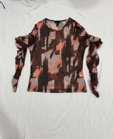 New Look Mesh Long Sleeve Top