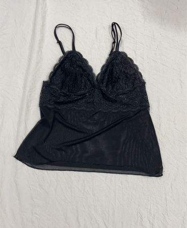 Vassarette Schwarzes Babydoll mit Spitzeneinfassung
