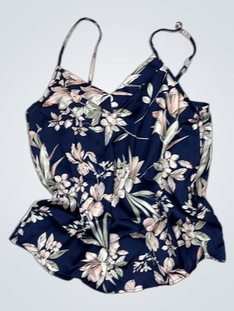 Marineblaues Camisole mit Blumenmuster