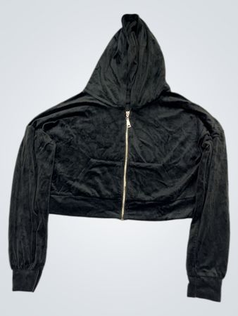 Juicy Couture Samt verkürzter Reißverschluss-Hoodie