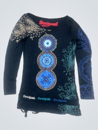 Desigual Langarm-Oberteil mit Grafikdruck