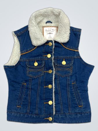Denim Co. Sherpa gefütterte Weste