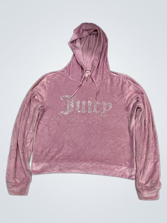 Juicy Couture Pink Velour Rhinestone Hoodie